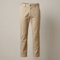 Illustrative AI-generated image of men's classic beige chino trousers